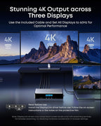 Anker Prime Docking Station (DL7400), 14-Port Triple Display with DisplayLink, 140W Max, Smart Display, Triple 4K 60Hz, Cooling Fan, for Windows Laptops (The Latest DisplayLink Driver Must Installed)