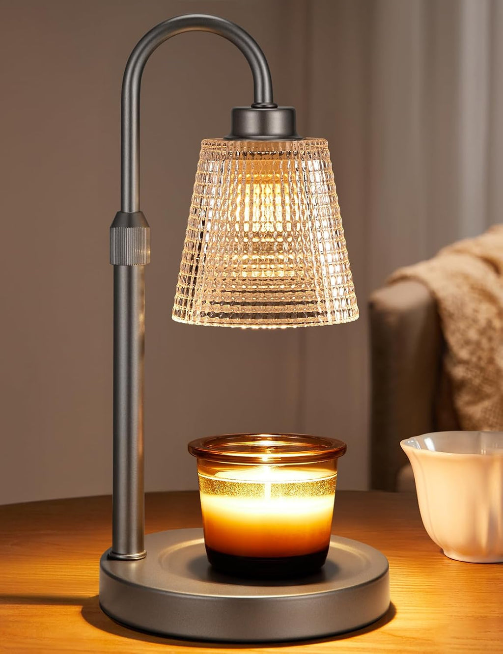 Innqoo Candle Warmer Lamp with Timer, Dimmable Candle Warmer for Jar Candles, Height Adjustable Wax Melts Warmer, Birthday Gifts for Women Mom, House Warming Gifts New Home Decor