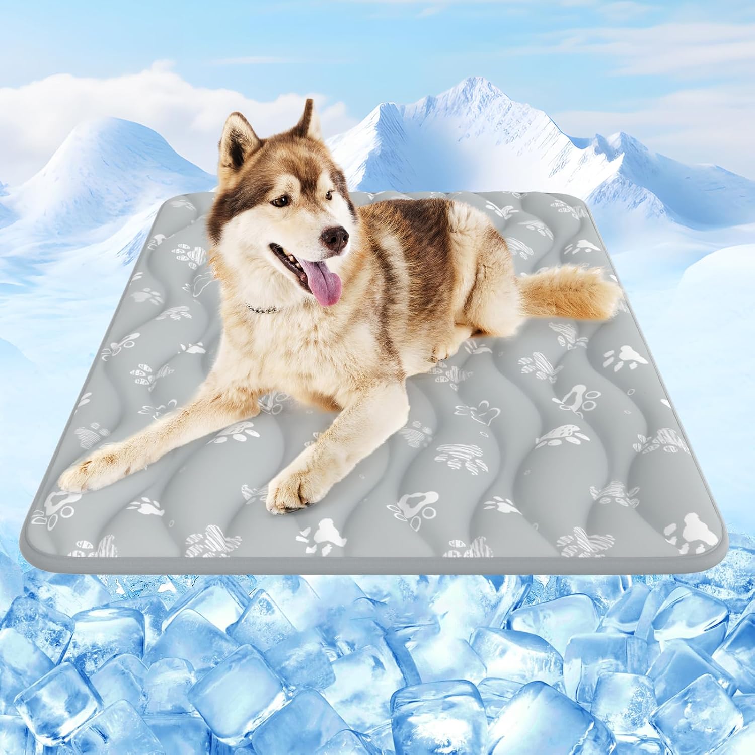 Rywell Super-Absorbent Cooling Mat for Dogs 44"x32" Arc-Chill 3.0 & Color-Changing Dog Cooling Mat, Stay Cool & Dry, Washable, Non-Slip Pet Bed Mat for Floors, Sofas, Kennels