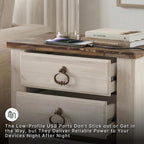 Signature Design by Ashley Willowton Farmhouse 2 Drawer Nightstand with USB Charging Ports, 25.67" Tall, Whitewash