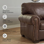 Signature Design by Ashley Colleton 92-Inch Classic Sofa, Dark Brown Leather Match, No Assembly Required, Durable Reinforced Frame, Couch for Living Room