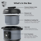 Ninja HyperHeat 9-in-1 Electric Pressure Cooker | 6.5 Qt Multi Cooker with Sear/Sauté, Slow Cooker, Rice Cooker, Sous Vide | 1200W | Fast Cooking, PFAS-Free Pot | Stone Purple | PC201SP