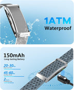Smart Bracelet for Men Women, Health Activity Fitness Trackers, 24H Sleep Tracker, 24/7 Continuous Heart Rate/Blood Pressure/HRV/Stress Monitor, 170+ Sports Modes Smart Wristband with 2 Bands Free APP
