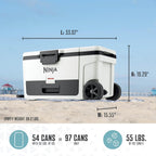Ninja FrostVault | 65qt Wheeled Cooler with Cold Dry Zone | Integrated Fridge-Temp Dry Storage Drawer | Premium Heavy-Duty Insulated Cooler | Keeps Ice Cold for Days | Spanish Moss | FB265GN1