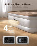 iDOO King Size Air Mattress with Built in Pump, 20” Raised Inflatable Mattress for Home Camping and Guest, Upgraded Blow Up Mattress, Durable Wave Beam Strong Support, Air Bed 80x76x20in(King)