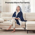Westinghouse Wearable Heated Throw Blanket, Electric Heated Wrap Poncho Shawl with Pockets, 6 Heating Levels & 2-10 Auto Shut-Off, 50 x 60 Inch, Gift for Family, Friends, Machine Washable, Navy