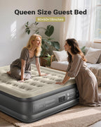 iDOO Air Mattress Queen with Built in Pump, 18 Raised Comfort Blow up Mattress, Inflatable Mattress for Home and Guest Bed, Upgraded Support Structure Portable Air Bed, Colchon Inflable, 650 lbs Max