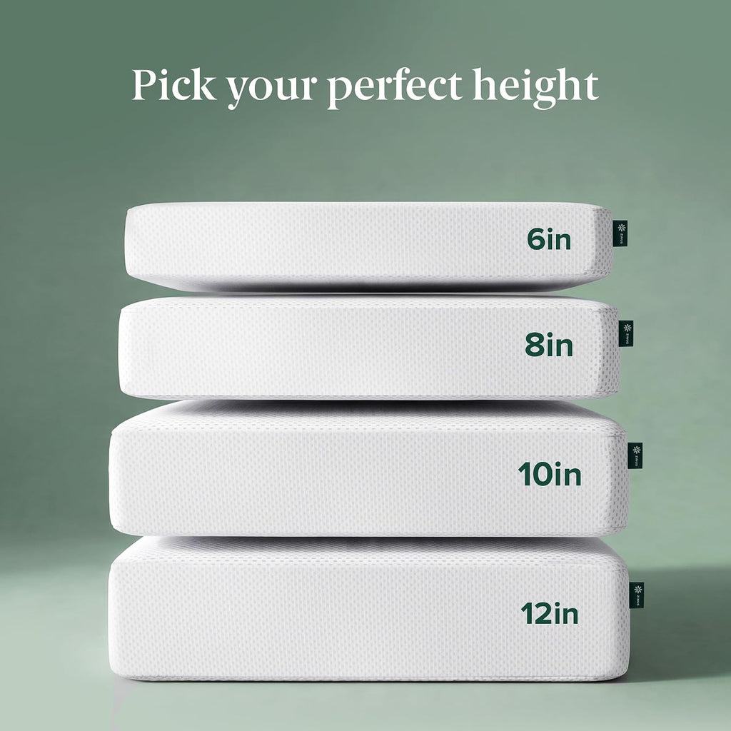 Zinus 12 Inch Green Tea Cooling Memory Foam Mattress [New Version], King, Fiberglass Free, Medium Firmness, Cooling Gel Foam, Certified Safe Foams & Fabric, Mattress in A Box