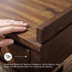 Signature Design by Ashley Baldridge Office Printer Stand, Storage, Electrical Outlets, USB Charing Ports, Wood, 21" W x 18" D x 24.63" H, Brown