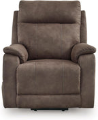 Signature Design by Ashley Crestmeade Modern Dual Motor Power Lift Recliner with Adjustable Backrest, USB Ports, Heat and Massage Function, Dark Brown