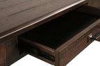 Signature Design by Ashley Baldridge Home Office Desk With Drawers, Rustic Industrial,Wood Construction, Smooth-Gliding Storage for Workspaces, Ideal for Home Offices, Brown