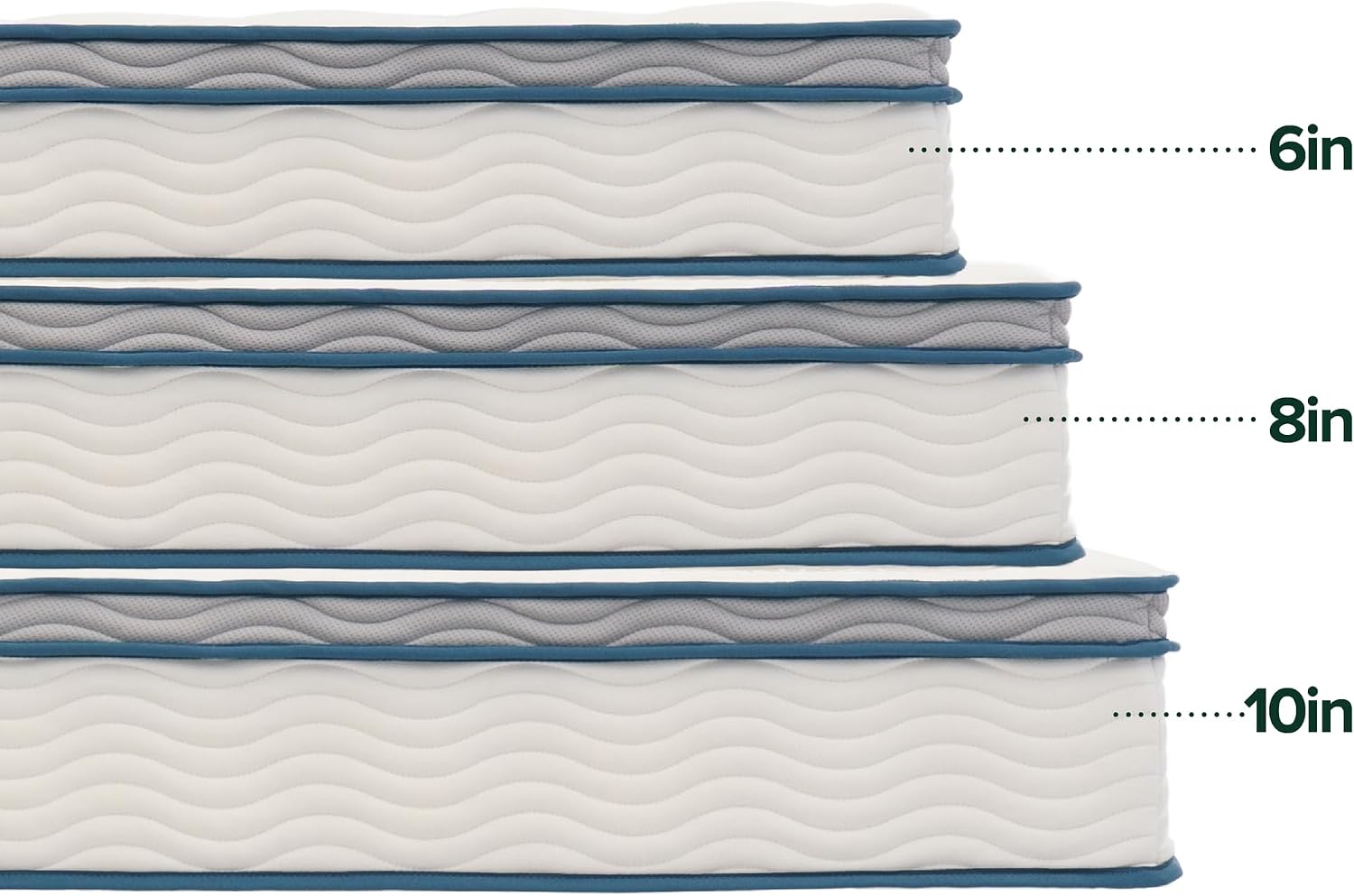 Zinus 6 Inch Spring Sensation Hybrid Mattress [New Version], Medium Firm Feel, Fiberglass Free, Youth and Guest Bedroom, Mattress in A Box, Twin
