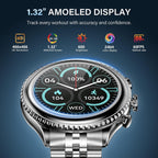 SOUYIE 2026 Smart Watch for Men Answer/Make Call for Android iPhone, 1.32" AMOLED HD Screen Mens Luxury Watch, 1st Heavy Duty Smartwatch Heart Rate Blood Oxygen Blood Pressure Sleep Monitor Pedometer