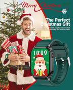 SOUYIE 2025 Christmas Theme Smart Watch for Men Women Android iPhone, with Bluetooth Call(Answer/Make Call), 2.04" Fitness Tracker IP68 Waterproof, 136+ Sports, Heart Rate Blood Oxygen Sleep Monitor
