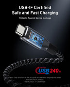Anker Prime USB C to USB C Cable, 240W Fast Charging Cable (6 FT) | Upcycled braided nylon USB 2.0 cable with 100-year bend durability for iPhone 17/17 Pro/17 Pro Max, MacBook, Galaxy S24