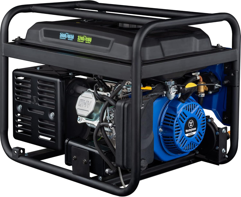 Westinghouse 4650 Peak Watt Dual Fuel Portable Generator, RV Ready 30A Outlet, Gas & Propane Powered, CO Sensor