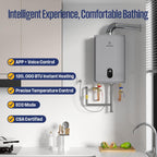 Westinghouse Tankless Water Heater Gas, 5.1 GPM 120,000 BTU Indoor Natural Gas Heater Whole House, Smart WiFi&App Control, CSA Certified, ±1°F Temperature Stability, Non-Condensing for 2-4 Fixtures
