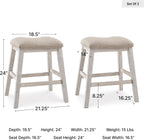 Signature Design by Ashley Skempton Modern 24" Counter Height Upholstered Barstool, 2 Count, Grayish White