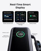Anker Laptop Power Bank,25,000mAh Portable Charger with 165W Total Output,3 USB-C Ports (100W Max Each),Built-in Retractable Cables,Flight-Ready,for iPhone 17/16 Series,MacBook,Samsung,and More
