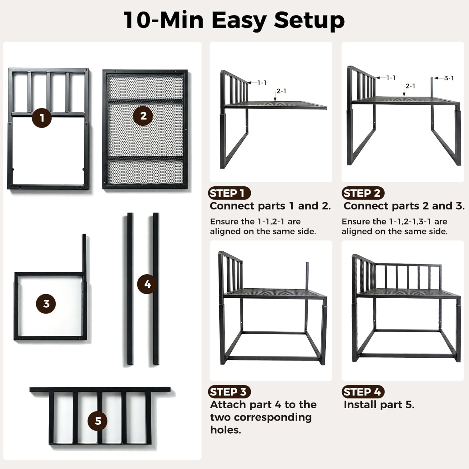 Bedside Dog Bed, Height Adjustable Elevated Co-Sleeper for Medium Large Dogs, Fits Low to High Beds (28-37in), Heavy-Duty Metal Bunk Bed Frame with Safety Side Rails & Washable Cushion