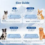 ZOMISA Cooling Dog Bed Q-MAX >0.5, Cooling Crate Mat for Extra Large Dogs, Cold Kennel Pad with Chill Breathable Washable Fabric for Summer, 41x27x2'', Blue