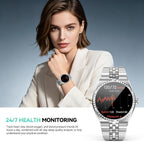 Smart Watch with 1.32" AMOLED Display, Bluetooth 5.4 Calls, 160+ Sports Modes, Fitness Tracker with Heart Rate/SpO2/Blood Pressure/Sleep Monitor, Waterproof Watch for Men Women Android and iOS Silver