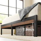 Zinus Kai Bamboo and Metal Platform Bed Frame with Headboard, No Box Spring Needed, Easy Assembly, Queen, Brown