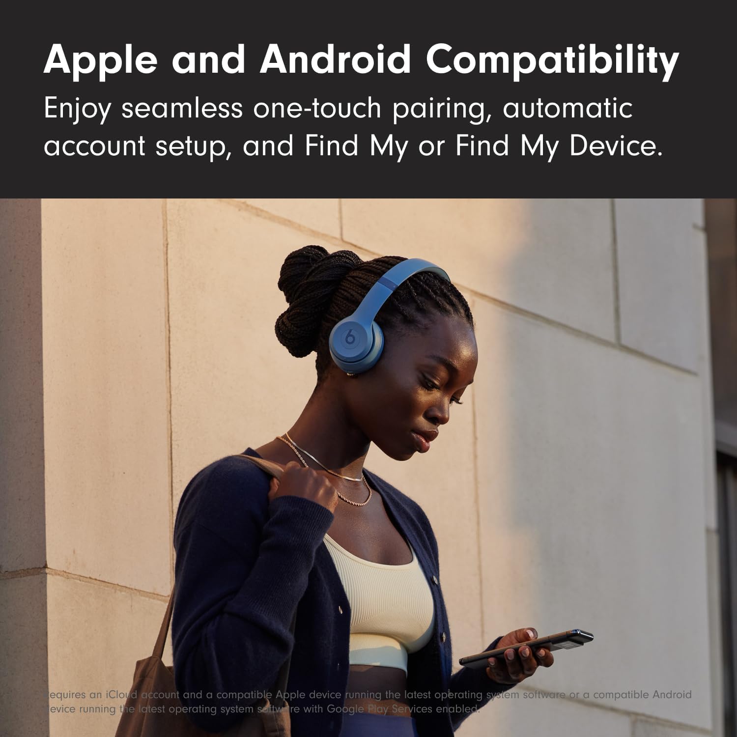 Beats Solo 4 - Wireless On-Ear Bluetooth Headphones, Up to 50-Hour Battery Life, Ultra-Lightweight Comfort, Powerful and Balanced Sound, Apple & Android Compatible - Slate Blue