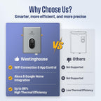 Westinghouse Tankless Water Heater Electric 11kW 240V, Max 2.6 GPM with LED display, On Demand Instant Hot Water Heater, WIFI & Self Modulating High Efficiency, Copper Heating, ETL Certified