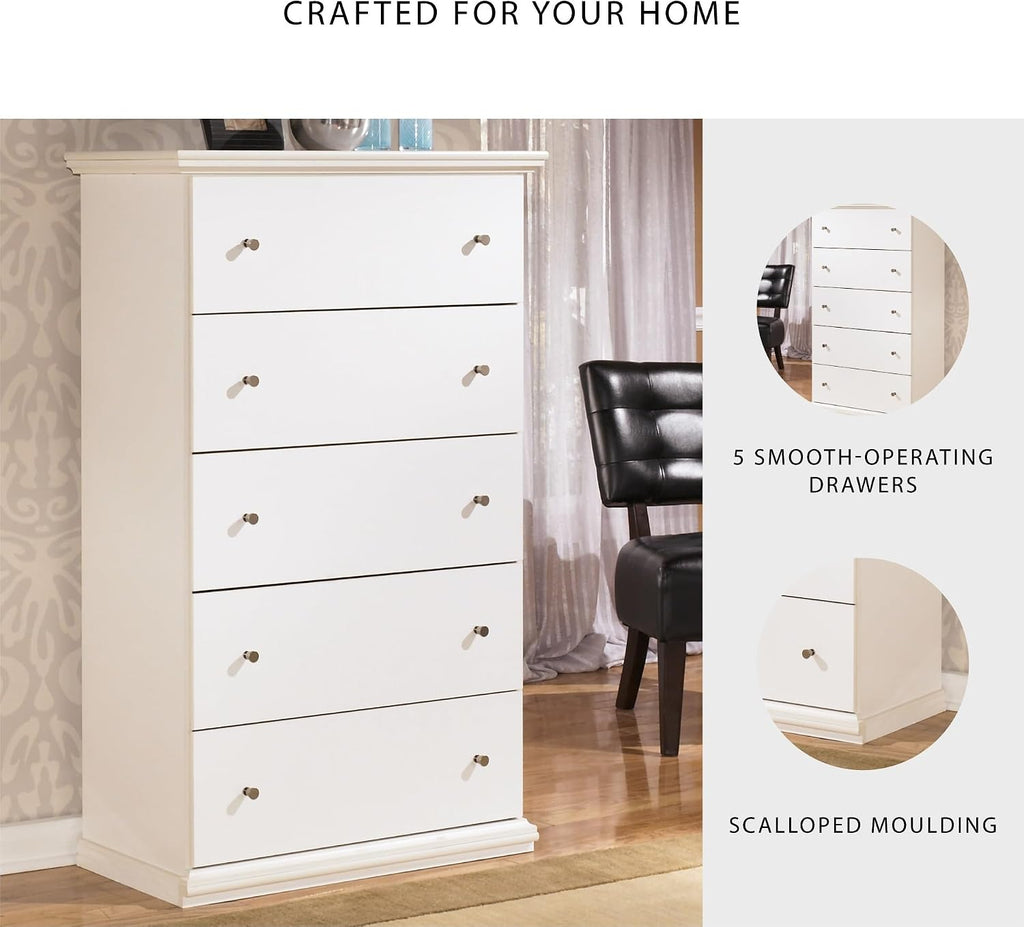 Signature Design by Ashley Bostwick Shoals Children's Traditional 5 Drawer Chest of Drawers, White