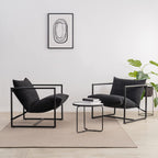 Zinus Aidan Sling Accent Chair, Metal Framed Armchair with Shredded Foam Cushioning, Black