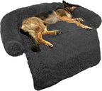 GGIB Cooling Dog Bed Mat with Bolster Pillow Washable Dog Couch Cover Breathable Summer Pet Couch Bed Protector Indoor(Large, Cooling Grey)