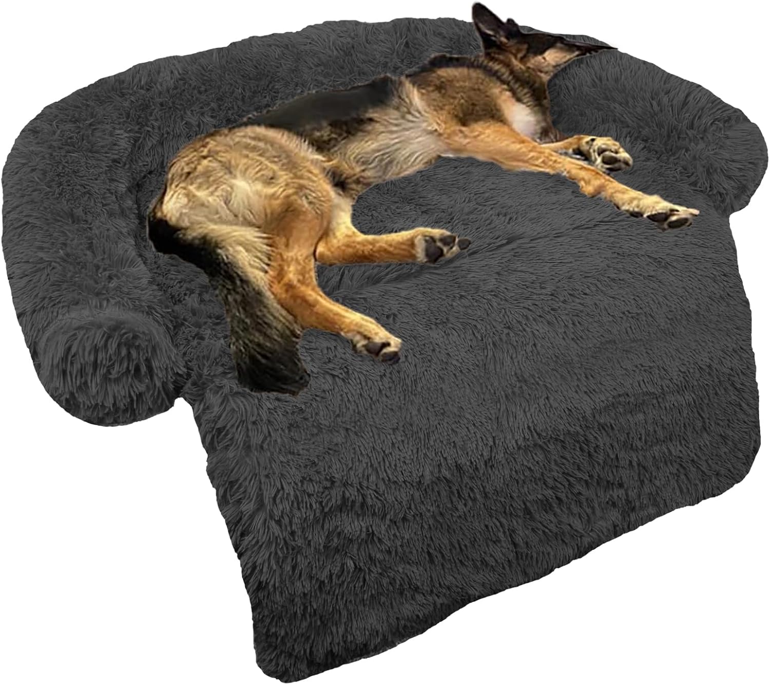 GGIB Cooling Dog Bed Mat with Bolster Pillow Washable Dog Couch Cover Breathable Summer Pet Couch Bed Protector Indoor(Large, Cooling Grey)