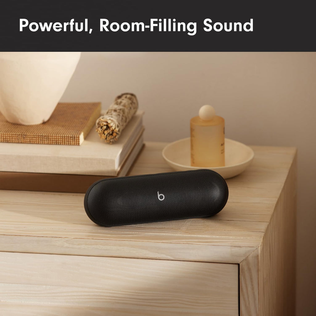 Beats Pill - Portable Bluetooth Speaker - Up to 24H Battery Life, Water Resistant, Bluetooth, Apple & Android Compatible, Seriously Loud Sound for Home, Outdoor and Travel - Matte Black