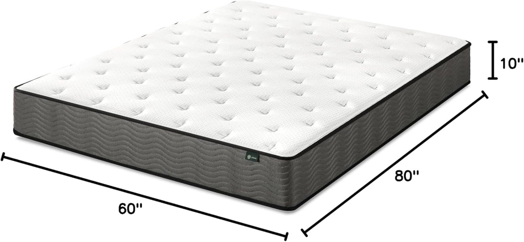 ZINUS 10 Inch True Support Hybrid Mattress [New Version], Queen, Fiberglass Free, Medium Feel, Motion Isolation, Certified Safe Foams & Fabric, Mattress in A Box