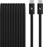 Beats 240W USB-C to USB-C Braided Cable, Fast Charging, Durable/Tangle Free, Compatible with Apple and Android Devices (3 m/10 ft) – Bolt Black