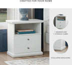 Signature Design by Ashley Bostwick Shoals Children's Traditional 1 Drawer Nightstand with 1 Storage Cubby, 24.37" Tall, White