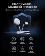 Anker Prime 3-in-1 Qi2.2 MagSafe Compatible 25W Wireless Charging Station | Smart Display, TEC Active Cooling, Apple Watch Charger, for iPhone 17, Apple Watch, AirPods Pro, and More (Adapter Included)