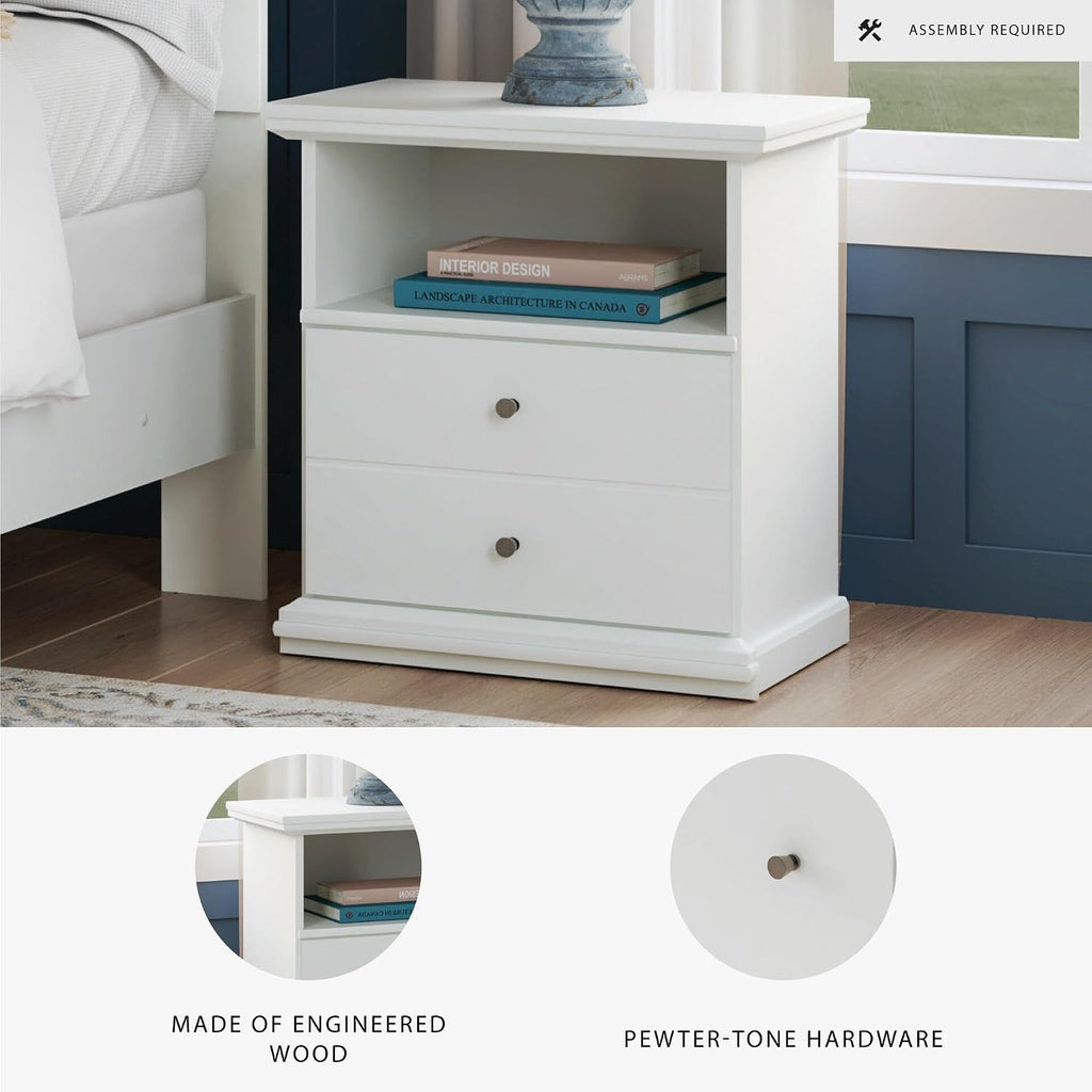 Signature Design by Ashley Bostwick Shoals Children's Traditional 1 Drawer Nightstand with 1 Storage Cubby, 24.37" Tall, White