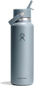 Hydro Flask Water Bottle - Insulated Stainless Steel - Wide Straw Lid, Non Spill, Leakproof in 40 Oz Shale Gray