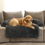 GGIB Cooling Dog Bed Mat with Bolster Pillow Washable Dog Couch Cover Breathable Summer Pet Couch Bed Protector Indoor(Large, Cooling Grey)
