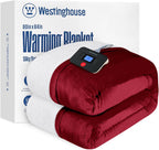 Westinghouse Electric Blanket Full, Heated Blanket Full Size with 10 Heating Levels and 1 to 12 Hours Heating Time Settings, Flannel to Sherpa Reversible, Machine Washable (80" x 84", Red)