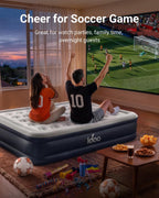 iDOO Queen Air Mattress with Built in Pump, 18 Raised Comfort Inflatable Blow up Mattress, Upgraded Support Structure Portable Air Bed for Camping, Guests and Home, Colchon Inflable, 650lbs Max