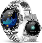 SOUYIE AI Smart Watch, DA GPT Waterproof Smartwatch, 1.19-inch AMOLED Display, 24/7 Heart Rate, Blood Oxygen, Blood Pressure, Sleep Monitor, 107 Sports Modes, Compatible Android and iOS Silver Black