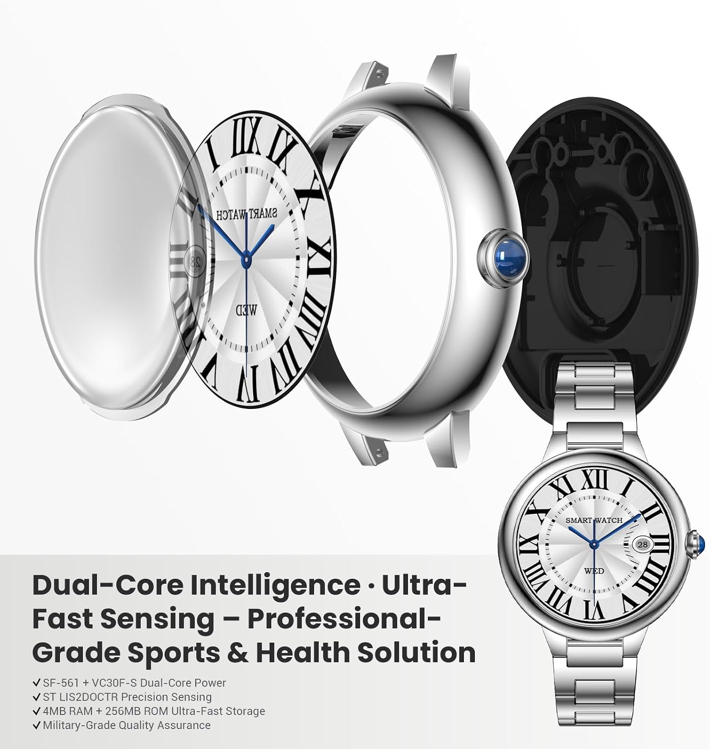 SOUYIE 2026 DA GPT Smart Watch for Women, 1.19" AMOLED Display, AI Customizable Watch Face, Heart Rate, Sleep Monitor, 107 Sports Modes Fitness Tracker, Compatible with iOS & Android