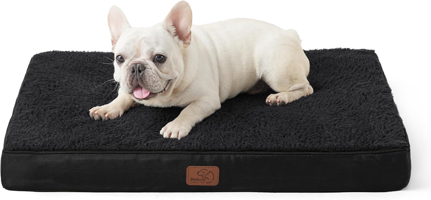Bedsure Cooling Dog Bed for Crate, Large Breathable Pet Summer Bed, 35 Inch | Orthopedic Egg Crate Foam, Cold Summer Pad Mat, Non-Slip Bottom, Comfy Removable Washable Cover, For Pets Up to 50 lbs