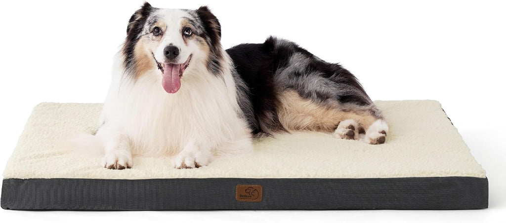 Bedsure Cooling Dog Bed for Crate, Large Breathable Pet Summer Bed, 35 Inch | Orthopedic Egg Crate Foam, Cold Summer Pad Mat, Non-Slip Bottom, Comfy Removable Washable Cover, For Pets Up to 50 lbs