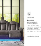 Signature Design by Ashley Fyne-Dyme Contemporary Power Reclining Sofa with USB Charging Ports and Adjustable Headrest, Brown