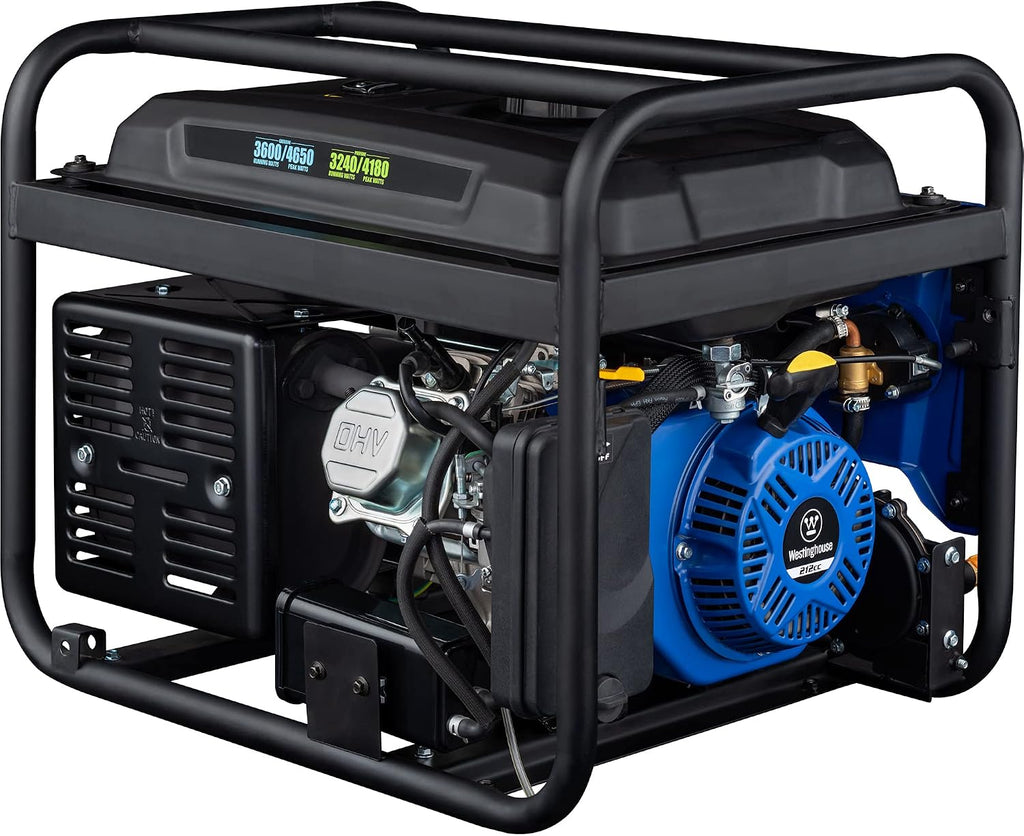 Westinghouse 4650 Peak Watt Dual Fuel Portable Generator, RV Ready 30A Outlet, Gas & Propane Powered