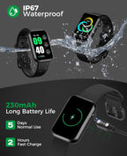 Smart Watch Fitness Tracker (Answer/Make Call), 24/7 Heart Rate Spo2 Blood Pressure Monitor Sleep Tracker, 114 Sports Modes Pedometer Calorie Step Tracker, Waterproof Activity Tracker for Women Men